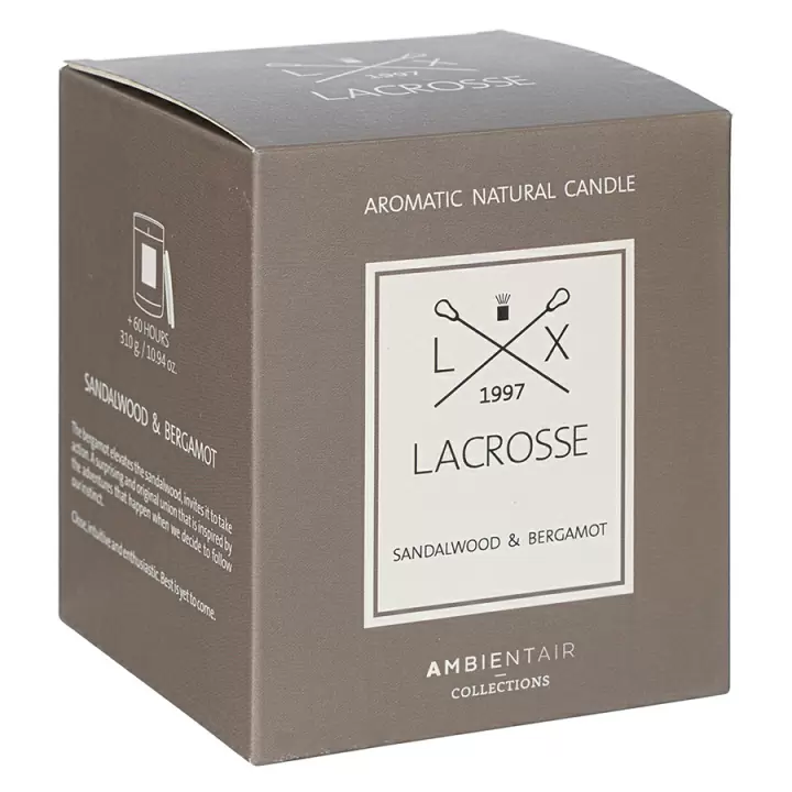 Свеча ароматическая Ambientair Lacrosse, Сандал и бергамот (новая), 60 ч