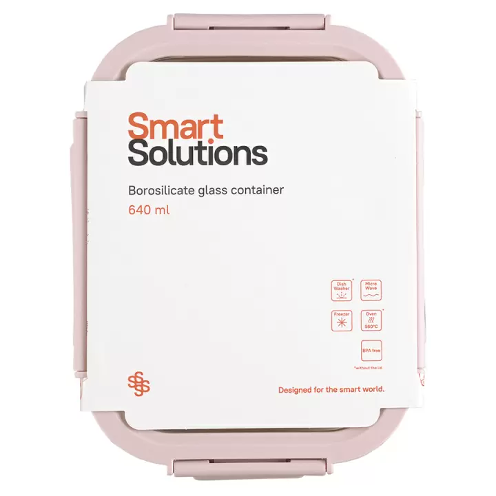 Контейнер для запекания, хранения и переноски продуктов в чехле Smart Solutions, 640 мл, розовый