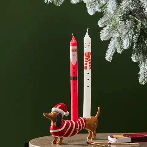 Подсвечник новогодний Такса из коллекции new year essential, 20х4,6х11,5 см.