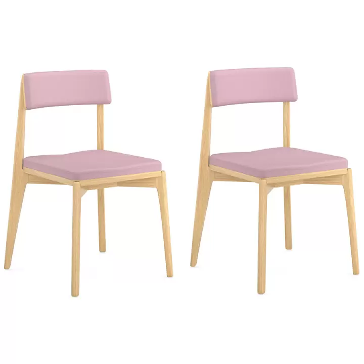 Набор из 2 стульев aska, рогожка, ясень/розовый