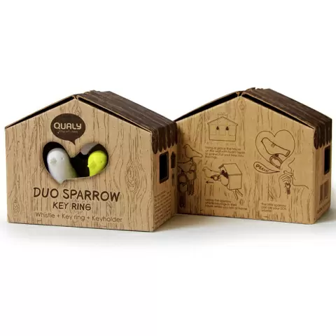 Держатель для ключей QUALY Duo Sparrow, белый/зеленый
