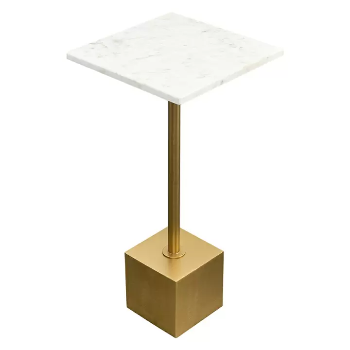 Столик приставной svein, 30х30 см, мрамор/золотой