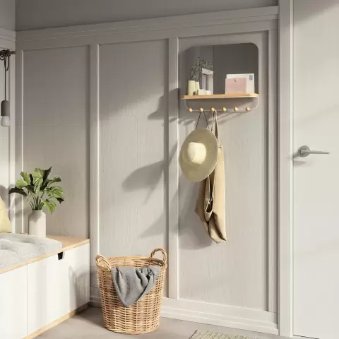 Зеркало с полкой и крючками Umbra Estique