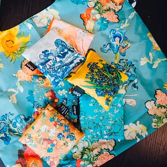 Складная сумка LOQI Vincent van Gogh Flower Pattern Blue