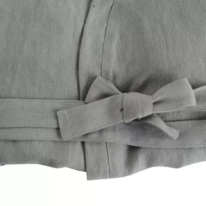 Халат из умягченного льна, серый, размер S