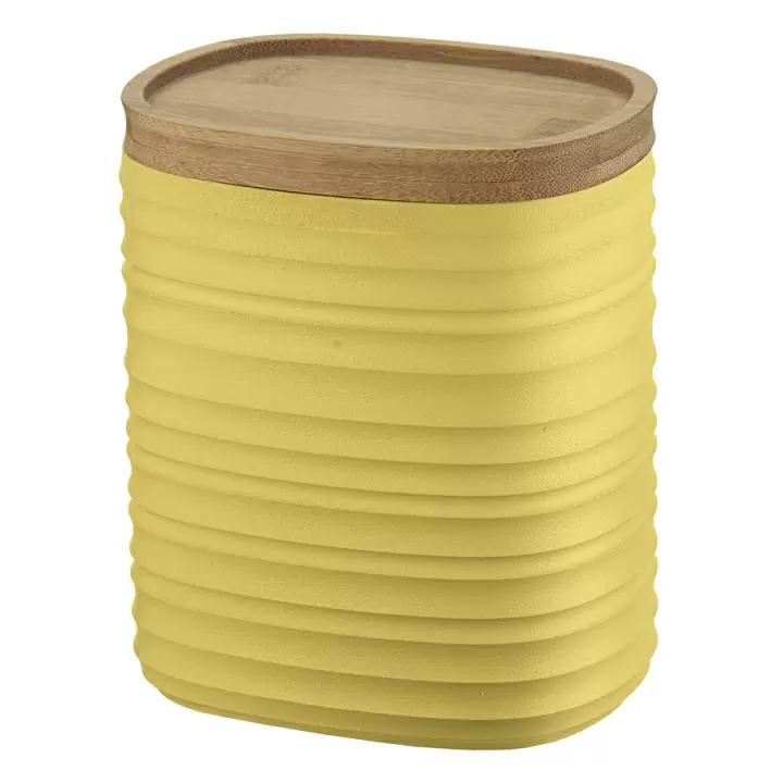 Емкость для хранения с бамбуковой крышкой Guzzini Tierra 1 л, желтая