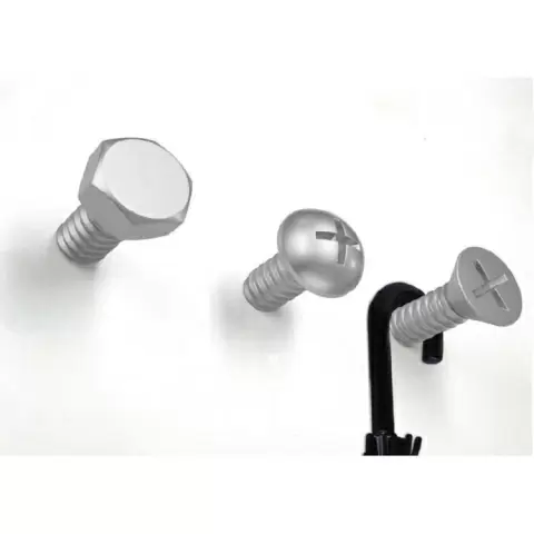 Набор вешалок Qualy Screw 3 шт, серый