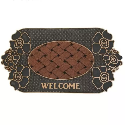 Коврик придверный Доляна Welcome цветы