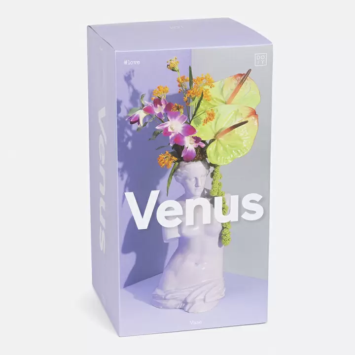 Ваза для цветов Doiy Venus 31 см, лиловая