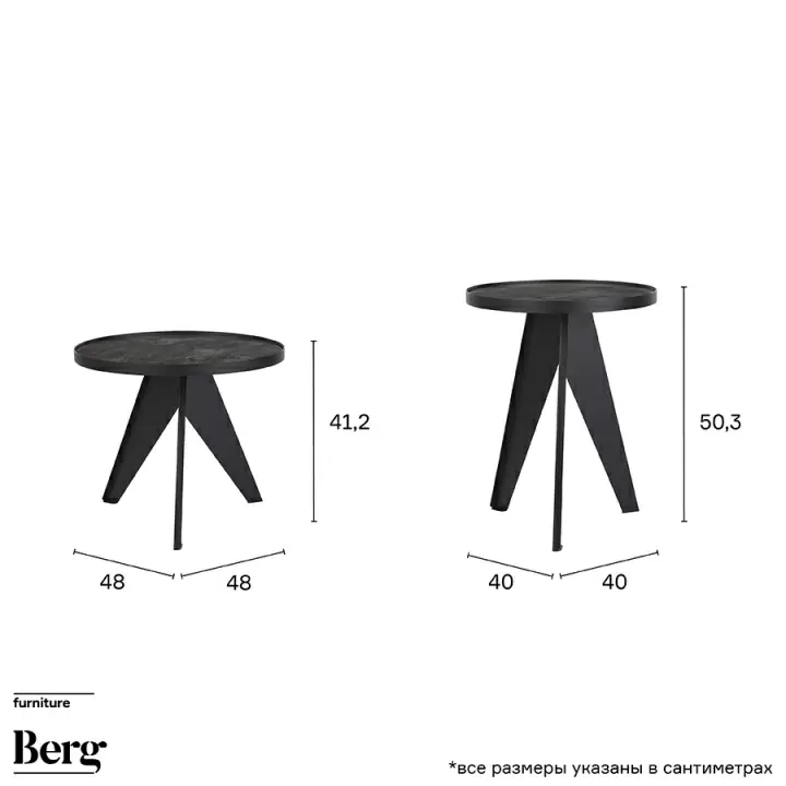 Набор кофейных столиков Bergenson Bjorn Carrero, черный, 2 шт