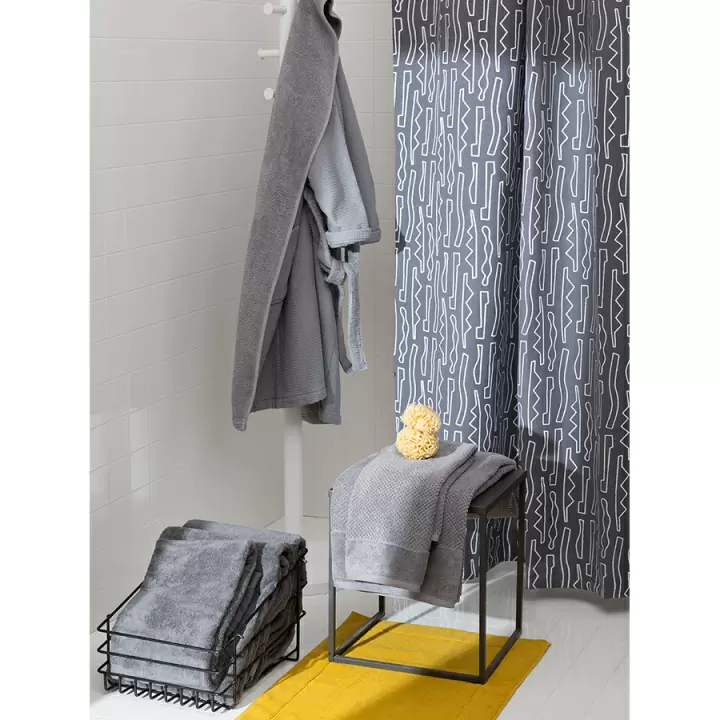 Халат банный из чесаного хлопка серого цвета из коллекции Essential, размер XL