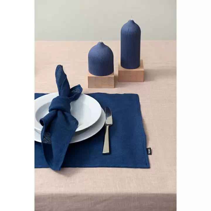Салфетка сервировочная из стираного льна синего цвета из коллекции essential, 45х45 см