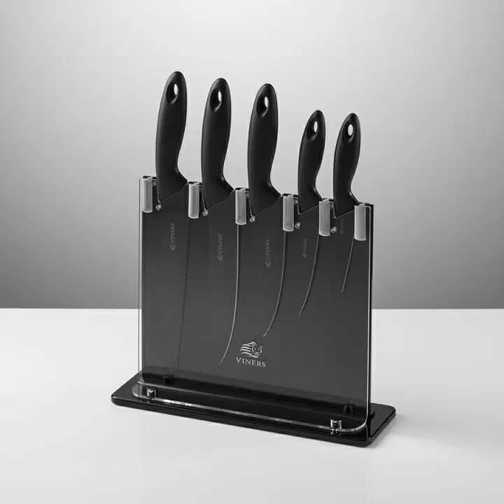 Набор из 5 ножей и подставки Silhouette чёрный
