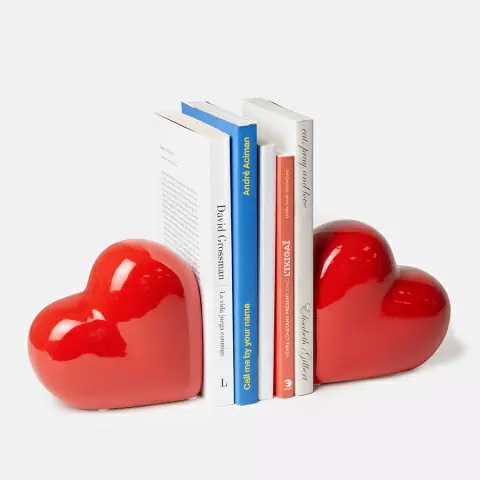 Держатель для книг love, 14х14 см, красный, 2 шт.