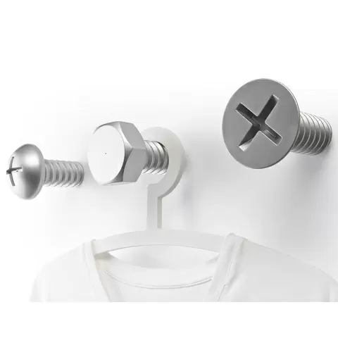 Набор вешалок Qualy Screw 3 шт, серый