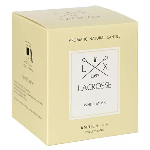 Свеча ароматическая Ambientair Lacrosse, Белый мускус (новая), 60 ч