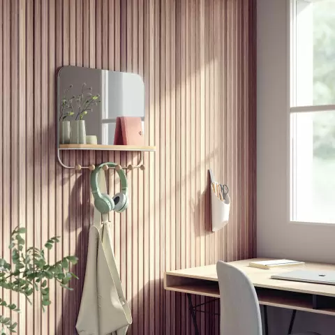 Зеркало с полкой и крючками Umbra Estique