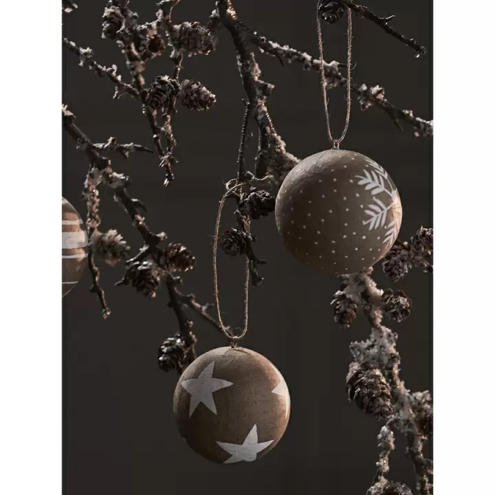 Набор елочных шаров из папье-маше zero waste из коллекции new year essential