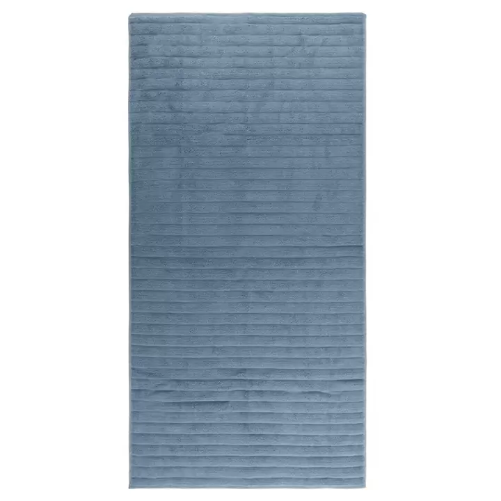 Полотенце банное Tkano Waves джинсово-синего цвета из коллекции Essential, 70х140 см