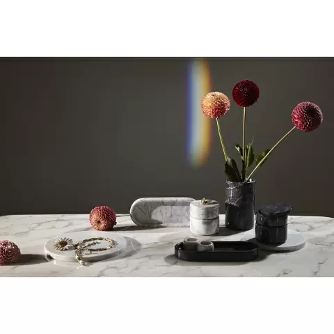 Шкатулка для украшений marm, D10,5х11,8 см, белый мрамор