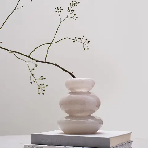 Ваза riverstone, 20 см, жемчужно-серая