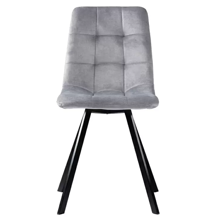 Набор из 4 стульев chili, винтажный велюр, светло-серый