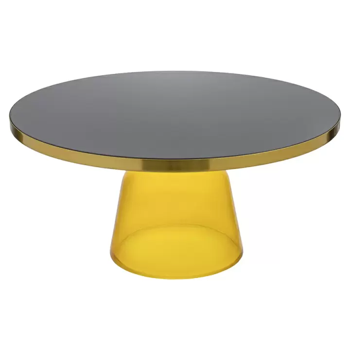 Столик кофейный odd, D75 см, черный/желтый
