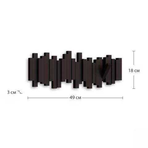 Вешалка настенная Umbra Sticks, эспрессо