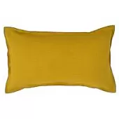 Чехол на подушку из фактурного хлопка горчичного цвета с контрастным кантом из коллекции essential, 30х50 см