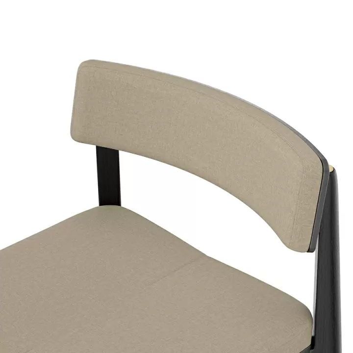 Набор из 2 полубарных стульев aska, рогожка, черный/бежевый