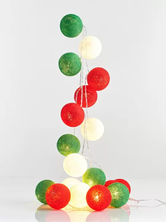 Гирлянда из 20 хлопковых шариков Lares & Penates Новый год, 3,5 метра