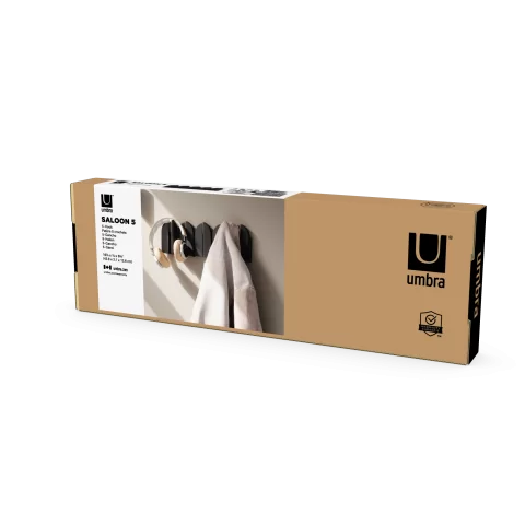 Вешалка настенная Umbra SALOON 5 крючков, черная