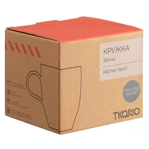 Кружка из фарфора темно-серого цвета из коллекции kitchen spirit, 350мл