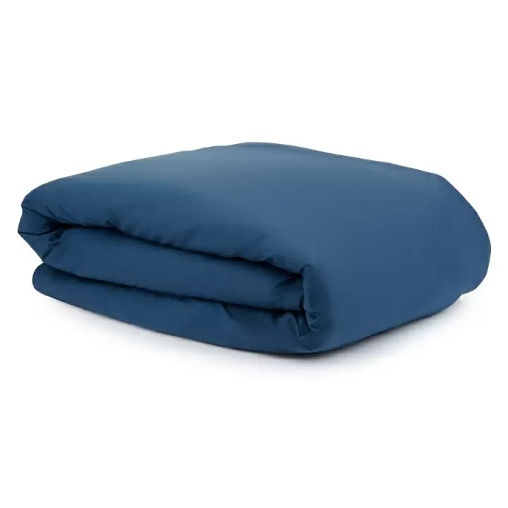 Комплект постельного белья двуспальный темно-синего цвета из органического стираного хлопка Essential