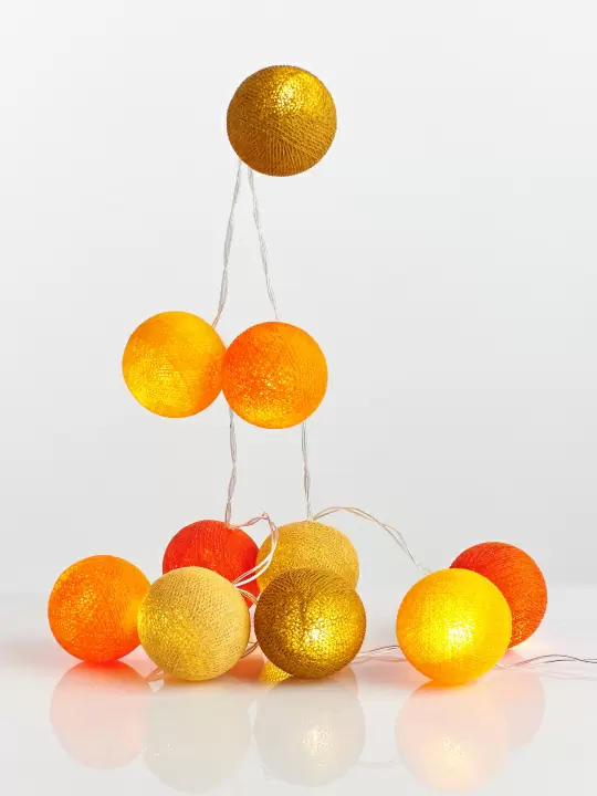 Гирлянда из 20 шариков Lares & Penates Золотая Осень, 3,5 метра