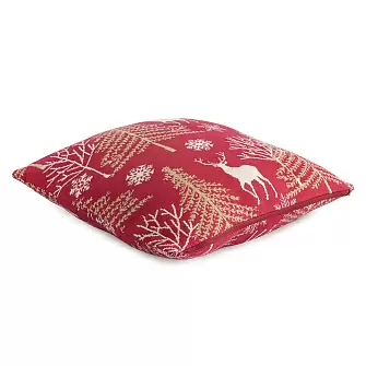 Подушка вязаная с новогодним рисунком Tkano Winter fairytale из коллекции New Year Essential, 45х45 см