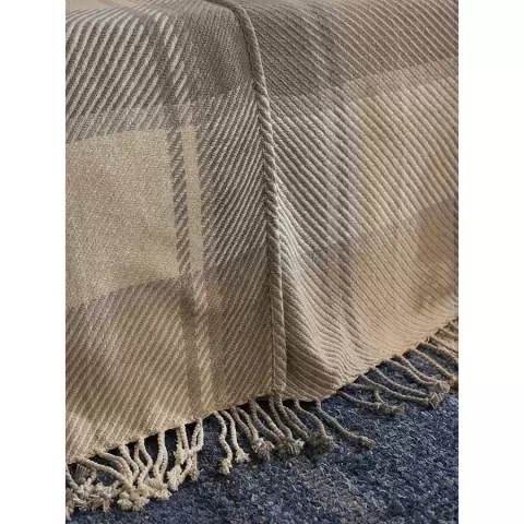 Покрывало из хлопка warm traditions бежево-серого цвета из коллекции essential, 180х250 см