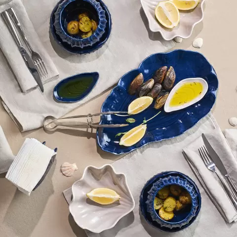 Блюдо сервировочное clams синего цвета из коллекции sea treasures
