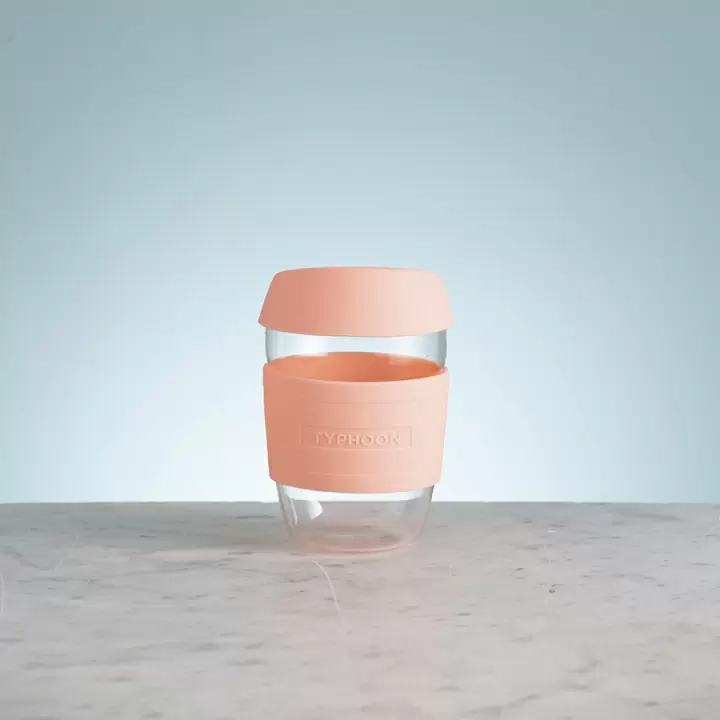 Кружка для кофе 400 мл typhoon стекло розовая