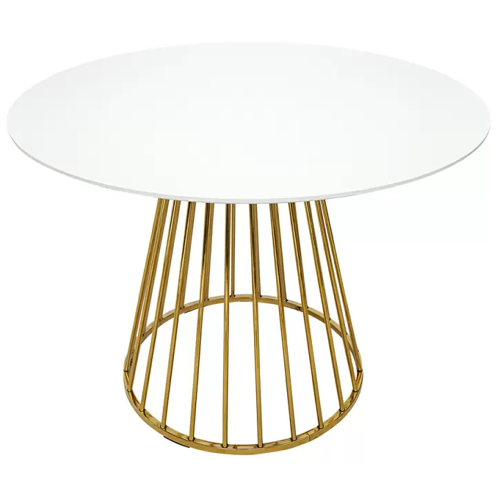 Стол обеденный tyra, D110 см, белый/золотой