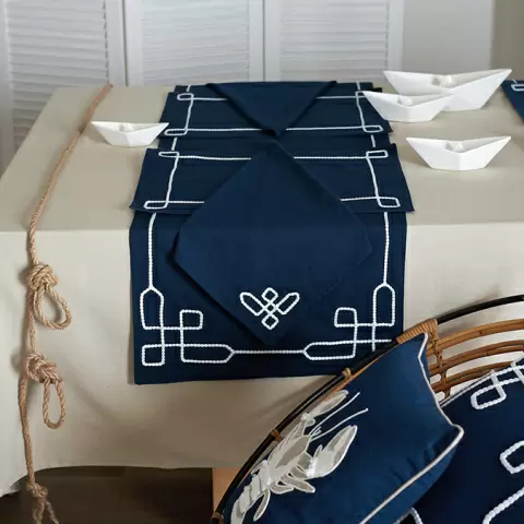 Дорожка на стол navy story из коллекции sea treasures, 45х150 см