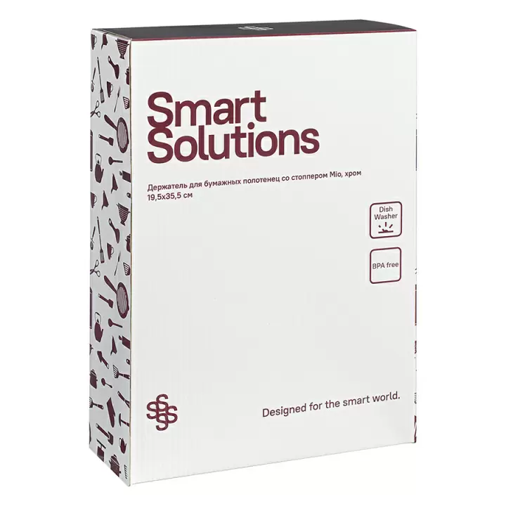 Держатель для бумажных полотенец со стоппером Smart Solutions Mio, 19,5х37 см, хром