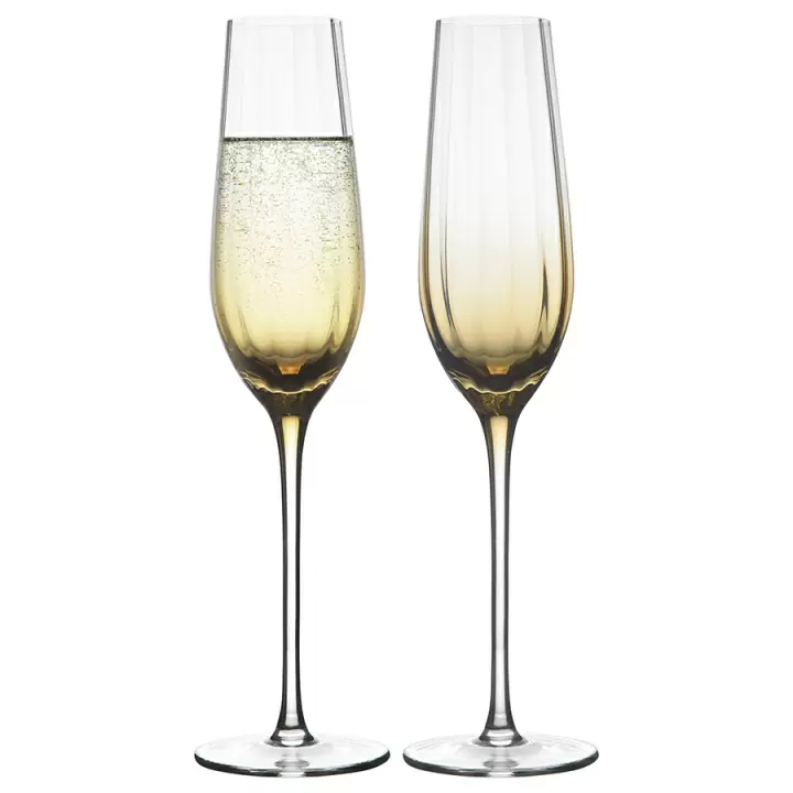Набор бокалов для шампанского Liberty Jones Gemma Amber, 225 мл, 2 шт