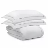 Комплект постельного белья из сатина белого цвета из египетского хлопка из коллекции essential, пододеяльник 150x200, 2 наволочки (50x70)
