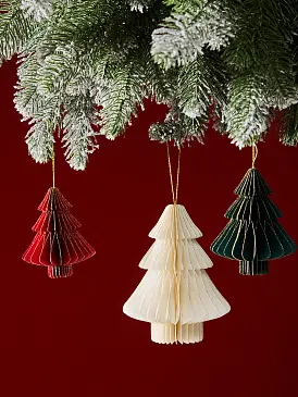 Набор новогодних украшений из бумаги Огни в лесу из коллекции new year essential, 3шт.