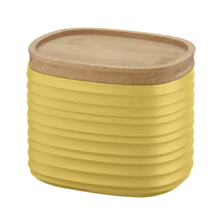 Емкость для хранения с бамбуковой крышкой Guzzini Tierra 500 мл, желтая