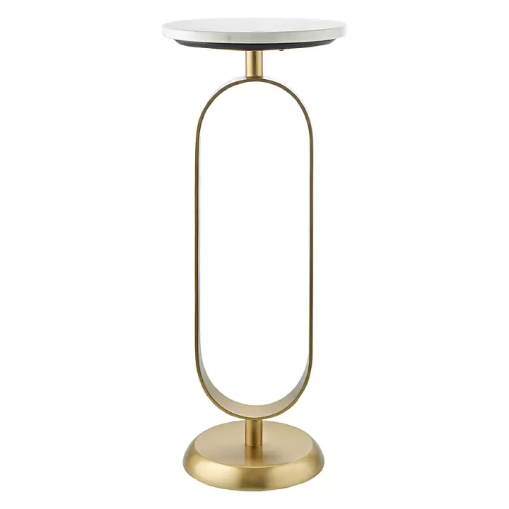 Столик приставной svein, D25,5 см, мрамор/золотой