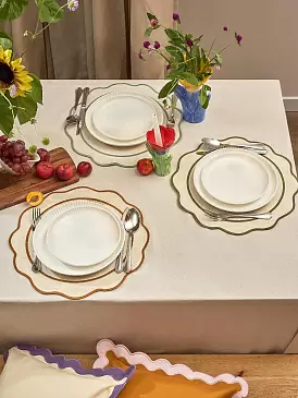 Салфетка под приборы anemone из коллекции trendy ruffles, D38 см, серый