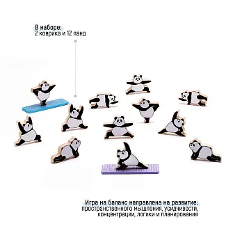 Игра на баланс Peleg Design Zen Panda, настольная игра с пандами для детей и взрослых
