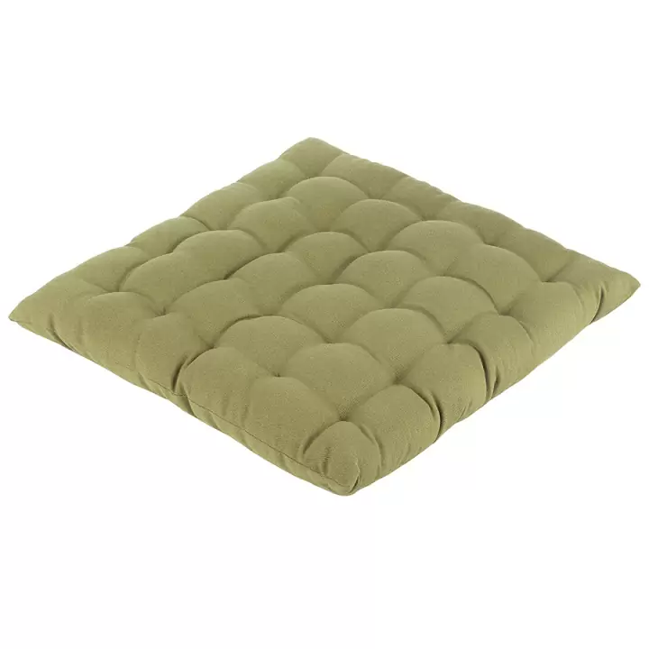 Подушка на стул из хлопка оливкового цвета из коллекции essential, 40х40 см